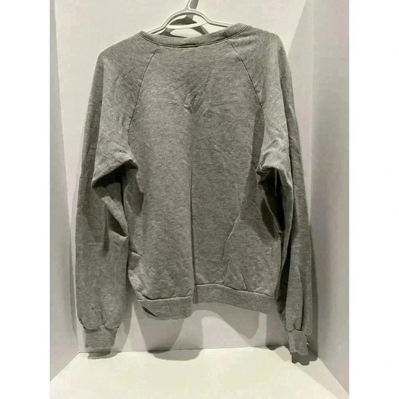 WLKN Sweater  Women’s M Long Sleeve Gray Floral Logo Pullover - Picture 5 of 7